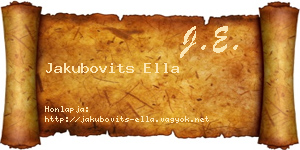 Jakubovits Ella névjegykártya